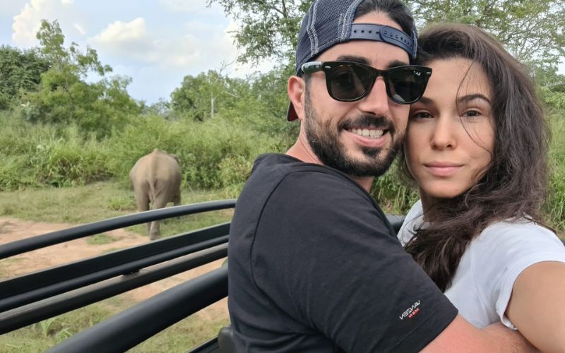 Couple on a luxury Sri Lanka honeymoon safari experience